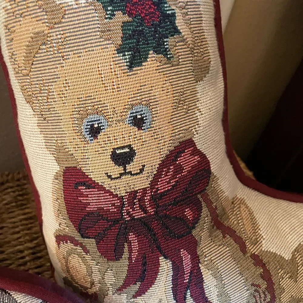 Vintage Bear Tapestry Stocking Pillows set of 2